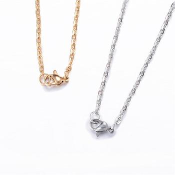304 Stainless Steel Cable Chain Necklaces, with Lobster Claw Clasps, Mixed Color, 29.53 inch(75cm), 2.5mm