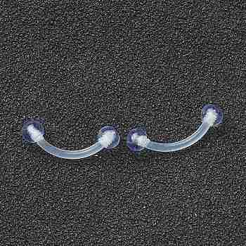 Acrylic Eyebrow Rings, Curved Barbell, Eyebrow Piercing Jewelry, Clear, 16.5x3mm, Bar Length: 1/2"(12.6mm), Pin: 18 Gauge(1mm)