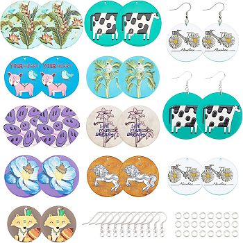 Nbeads DIY Dangle Earring Making Kits, Including 20Pcs 10 Style Acrylic Pendants, 30Pcs Iron Earring Hooks and 40Pcs Jump Rings, Mixed Color, Pendants: 2pcs/style