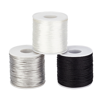 Nylon Thread, Mixed Color, 2.5mm, about 35m/roll, 3 colors, 1roll/color, 3rolls