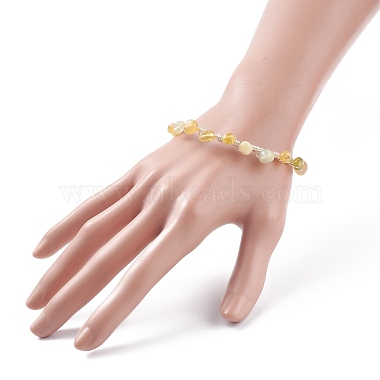Bracelet de perles tressées en opale jaune naturelle(BJEW-JB07998-05)-3