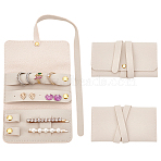 Rectangle PU Leather Envelope Travel Folding Rolls, Portable Jewelry Bags , for Earring Ring Necklace Watch Jewelry Storage, Wheat, 12.2x6.7x1.55cm(AJEW-WH048-966C)