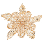 MAYJOY 1Pc 3D Flower Polyester Embroidery Ornament Accessories, Applique Patch, Sewing Craft Decoration, with Paillette, Gold, 298x302x7mm(DIY-MA0006-70B)