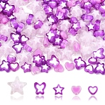 200Pcs 5 Styles Transparent Acrylic Beads, Bead in Bead, Mixed Shapes, Medium Orchid, 7~15.5x8~16x4~9.5mm, Hole: 1.8~3mm, 40pcs/style(TACR-FS0001-54D)
