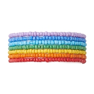 7 PCS Rainbow Style Glass Seed Beads Bracelets Sets for Women, Mixed Color, 1/8 inch(0.3~0.35cm), Inner Diameter: 1-3/4 inch(4.4cm), 7pcs/set(BJEW-JB10065-01)