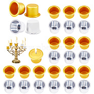 30Pcs 2 Style Aluminum Candle Cup, for Jar Candle Accessories, Hat Shape, Platinum & Golden, 1.8~2.7x1.9~2.7cm, Inner Diameter: 2~2.1cm, 15pcs/style(FIND-CP0001-45)