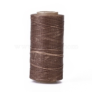Waxed Polyester Cord, Micro Macrame Cord, Waxed Sewing Thread, Flat, Sienna, 0.8mm, about 284.33 yards(260m)/roll(YC-I003-A05)