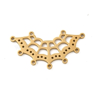 Ion Plating(IP) 304 Stainless Steel Multi-Strand Links, Laser Cut, Spider Web, Golden, 13x25x1mm, Hole: 1mm(STAS-B056-08G)