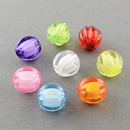 Transparent Acrylic Beads, Bead in Bead, Round, Pumpkin, Mixed Color, 16mm, Hole: 2mm, about 270pcs/500g(TACR-S089-16mm-M)
