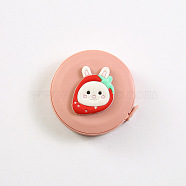 Catoon Rabbit with Strawberry Metric & Imperial Soft Tape Measure, for Body, Sewing, Tailor, Clothes, Pink, 5cm, Tape Length: 150cm(4.92 feet)(WOCR-PW0001-331C)