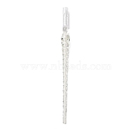 Silver Foil Glass Writing Dip Pen, White, 190mm(DRAW-PW0005-03A)
