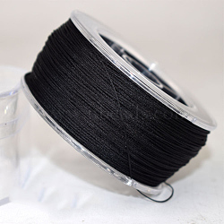 Nylon Thread Cord, For Jewelry Making, Black, 0.4mm, about 196.85 yards(180m)/roll(NWIR-E028-01B-0.4mm)