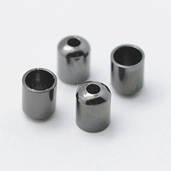 Brass Cord Ends, End Caps, Column, Long-Lasting Plated, Gunmetal, 5x4mm, Hole: 1mm, 3mm inner diameter(KK-K206-05B)