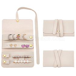 Rectangle PU Leather Envelope Travel Folding Rolls, Portable Jewelry Bags , for Earring Ring Necklace Watch Jewelry Storage, Wheat, 12.2x6.7x1.55cm(AJEW-WH048-966C)