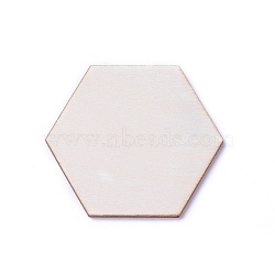 Wood Cabochons, Hexagon, BurlyWood, 17x19.5x2.5mm(WOOD-I004-55C)