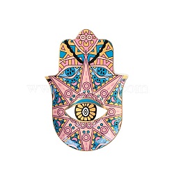 Hamsa Hand/Hand of Miriam with Evil Eye Ceramic Jewelry Plate, Storage Tray for Rings, Necklaces, Earring, Colorful, 160x115mm(WG72491-05)