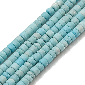 Natural Agate Beads Strands, Disc, Dyed & Heated, Heishi Beads, Turquoise, 2x1mm, Hole: 0.5mm, about 270pcs/strand, 15.24 inch(38.7cm)