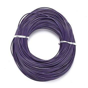 Cowhide Leather Cord, Leather Jewelry Cord, Jewelry DIY Making Material, Round, Dyed, Purple, 2mm