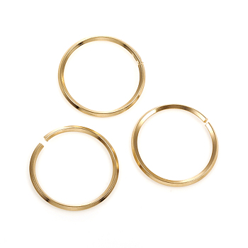 304 Stainless Steel Jump Ring, Open Jump Rings, Golden, 12 Gauge, 26x2mm, Inner Diameter: 23mm