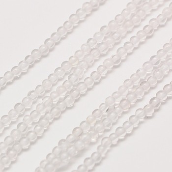 Grade AA Natural Quartz Crystal Round Beads Strands, Rock Crystal Beads, 2mm, Hole: 0.5mm, about 184pcs/strand, 16 inch