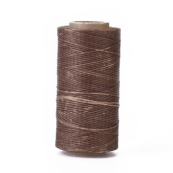 Waxed Polyester Cord, Micro Macrame Cord, Waxed Sewing Thread, Flat, Sienna, 0.8mm, about 284.33 yards(260m)/roll