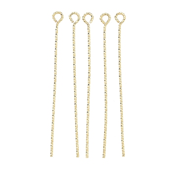 Brass Eye Pins, Long-Lasting Plated, Rack Plating, Lead Free & Cadmium Free, Real 18K Gold Plated, 45.5x3.5x1mm, Hole: 2mm, 18 Gauge