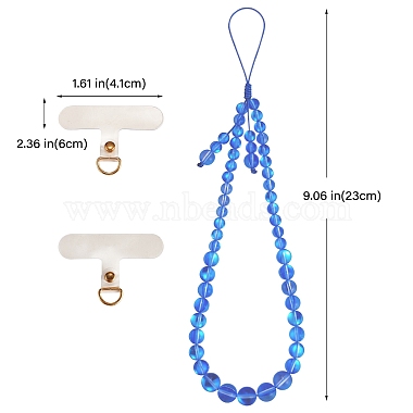 Round Synthetic Moonstone Beaded Mobile Straps(HJEW-SW00042-03)-2