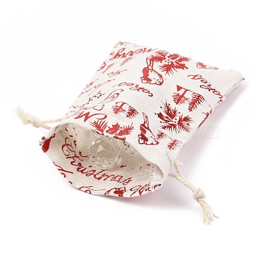 Christmas Theme Cotton Fabric Cloth Bag(ABAG-H104-B10)-4