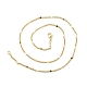 Brass Curb Chains with Star Necklace for Women(NJEW-P265-11G)-3