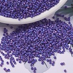 MIYUKI Delica Beads, Cylinder, Japanese Seed Beads, 11/0, (DB0880) Matte Opaque Cobalt AB, 1.3x1.6mm, Hole: 0.8mm, about 20000pcs/bag, 100g/bag(SEED-J020-DB0880)