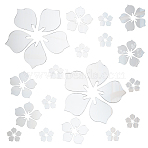Mirror Wall Stickers, Flower, Self Adhesive Acrylic Mirror Sheets, for Home Living Room Bedroom Decor, White, 262x330x0.1mm, 1set(DIY-CN0001-89C)