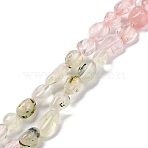 Natural Prehnite & Rose Quartz Beads Strands, Nuggets, Tumbled Stone, 5~14x4~10x4~8mm, Hole: 0.8~1mm, about 45~59pcs/strand, 15.75~16.34 inch(40~41.5cm)(G-L610-B09-01)