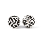 Alloy European Beads, Large Hole Beads, Rondelle, Hollow, Antique Silver, 11x9mm, Hole: 4.5mm(PALLOY-S079-011AS)