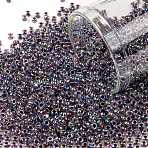 TOHO 11/0 Round Beads, Japanese Seed Beads, (788) Inside Color AB Crystal/Tanzanite Lined, 11/0, 2.2mm, Hole: 0.8mm, about 1110pcs/10g(X-SEED-TR11-0788)