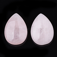 Natural Rose Quartz Pendants, teardrop, 34~35.5x24~25x9mm, Hole: 1mm(X-G-S336-72B)