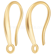 30Pcs Rack Plating Eco-friendly Brass Earring Hooks, with Vertical Loop, Lead Free & Cadmium Free, Real 24K Gold Plated, 16x2.5mm, Hole: 1.5mm, Pin: 1mm(KK-BBC0005-45)