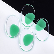 Transparent Resin Big Pendants, Oval, Medium Aquamarine, 50x28x3.5mm, Hole: 1.4mm(CRES-S362-009D)