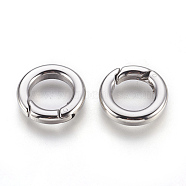 304 Stainless Steel Spring Gate Rings, O Rings, Stainless Steel Color, 18x3.5mm, Inner Diameter: 11mm(STAS-F175-14P-18mm)