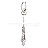 304 Stainless Steel Braided Macrame Pouch Empty Stone Holder for Pendant Decorations, with Alloy Swivel Clasps, Stainless Steel Color, 109mm(HJEW-JM01218-02)