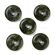 Natural Southern Jade Pendants, Donut/Pi Disc Charms, 30x6mm, Hole: 6mm(G-K099-30mm-03)