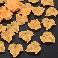 Autumn Theme Transparent Frosted Acrylic Pendants, Maple Leaf, Sandy Brown, 24x22.5x3mm, Hole: 1mm, about 962pcs/500g(PAF002Y-9)