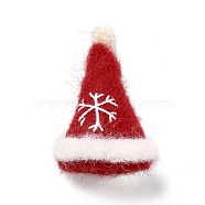 Wool Felt Display Decorations, Christmas Hat, Crimson, 31~38x35~49x56~57mm(DIY-K050-05C)