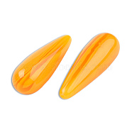 Resin Imitation Amber Beads, Half Drilled, Teardrop, Dark Orange, 30.5x10mm, Hole: 1~1.2mm(RESI-N034-07-K04)