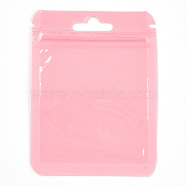 Rectangle Plastic Yin-Yang Zip Lock Bags, Resealable Packaging Bags, Self Seal Bag, Pearl Pink, 10x7.5x0.02cm, Unilateral Thickness: 2.5 Mil(0.065mm)(ABAG-A007-02A-03-01)