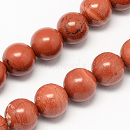 Natural Red Jasper Bead Strands, Round, 8mm, Hole: 1mm, about 53pcs/strand, 15.7 inch(G-R193-11-8mm)
