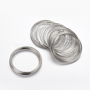 Steel Memory Wire,for Bracelet Making,Platinum,55mm,Wire : 0.6mm(22 Gauge),100 circles/Set(X-MW5.5cm)