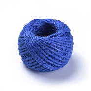 Jute Cord, Jute String, Jute Twine, for Jewelry Making, Royal Blue, 1~2mm, about 25m/roll(OCOR-WH0052-22G)