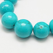 Round Natural Howlite Graduated Beads Strands, Dyed, Dark Orchid, 8~18mm, Hole: 1mm, about 45pcs/strand, 17.7 inch(X-G-N0132-08)