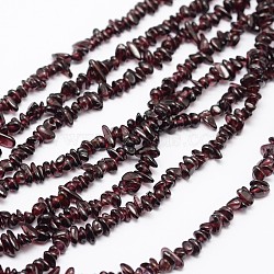 Chips Natural Garnet Beads Strands, 3~8x3~12x3~5mm, Hole: 1mm, about 32 inch(X-G-N0164-47)