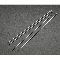 Iron Sewing Needles, Darning Needles, Size: about 58mm long, 0.7mm thick, hole: 0.6mm, 25pcs/bag(NEED-H001-1)